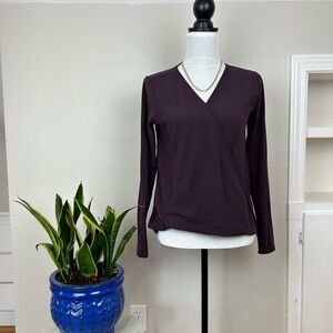 LULULEMON Plum Purple Long Sleeve Crossover Wrap Top